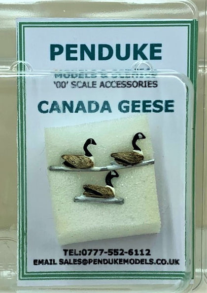 CANADA GEESE SWIMMING X 3 OO SCALE